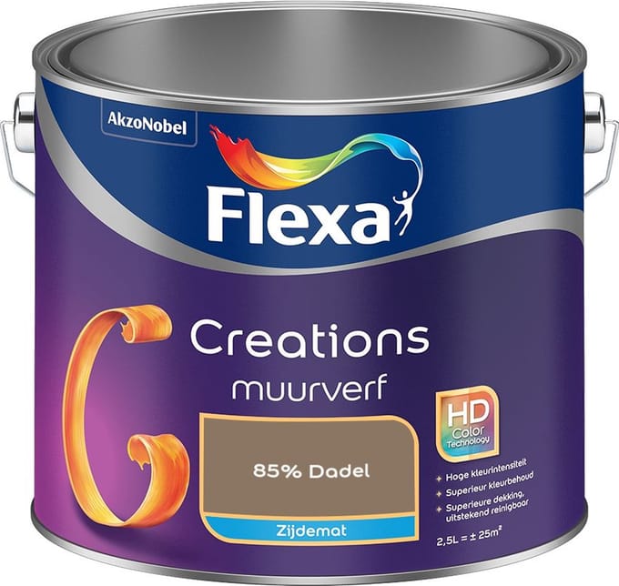 Flexa - Creations Muurverf Zijdemat - 85% Dadel - Mengverf - 2,5 L