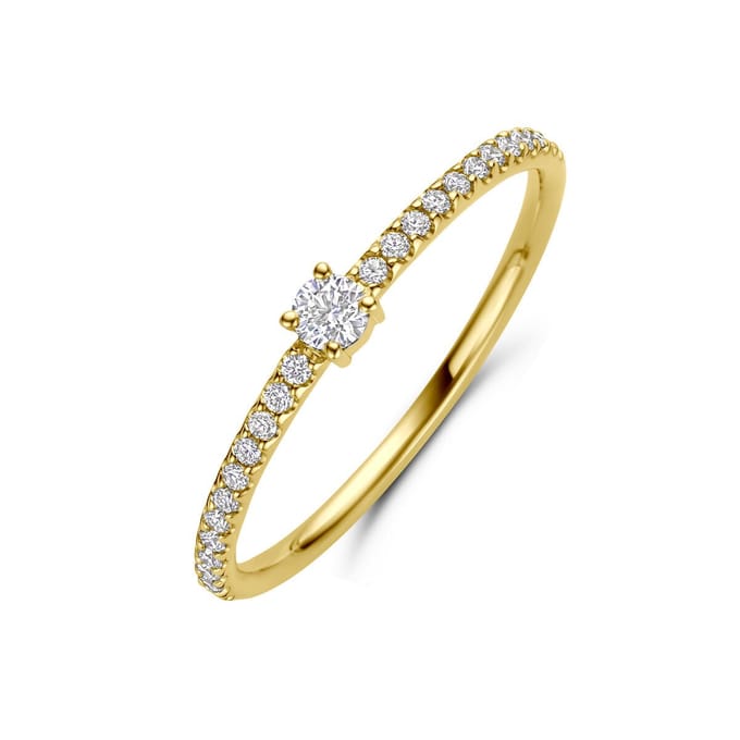 14K Geelgouden Ring Diamant 0.20Ct H Si 4034674