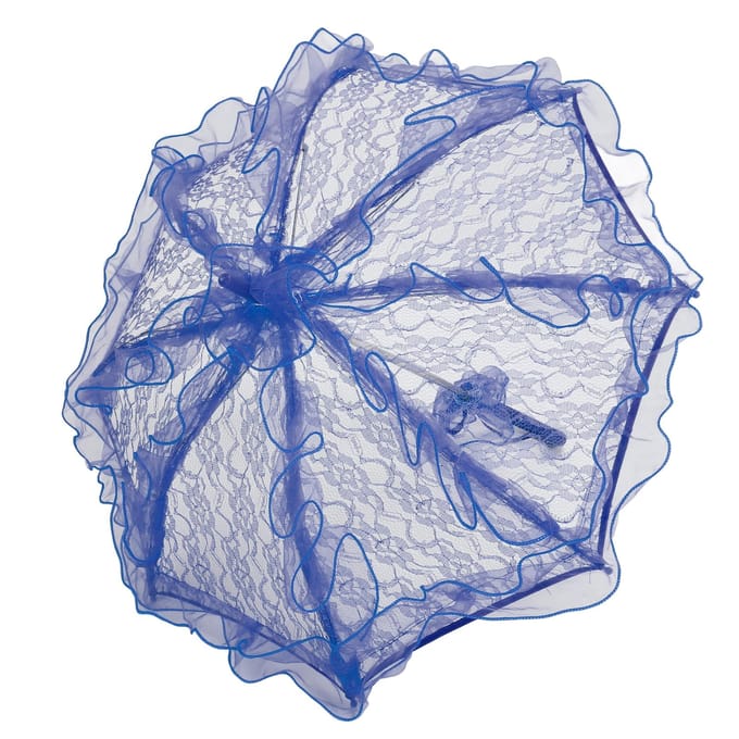 Parasol en dentelle fait à la main pour mariage, élégant et décoratif bleu royal