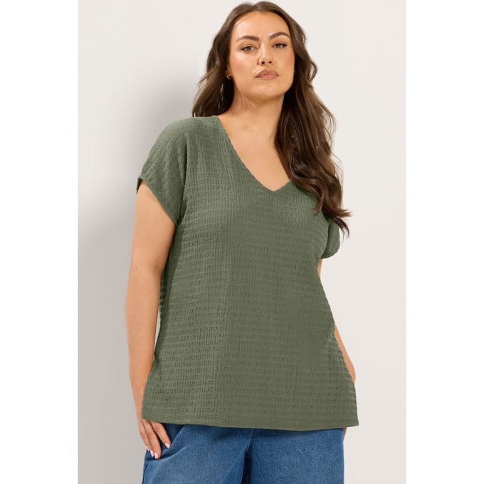 Yours Kakigroene Tshirtset Met Structuur Size 42