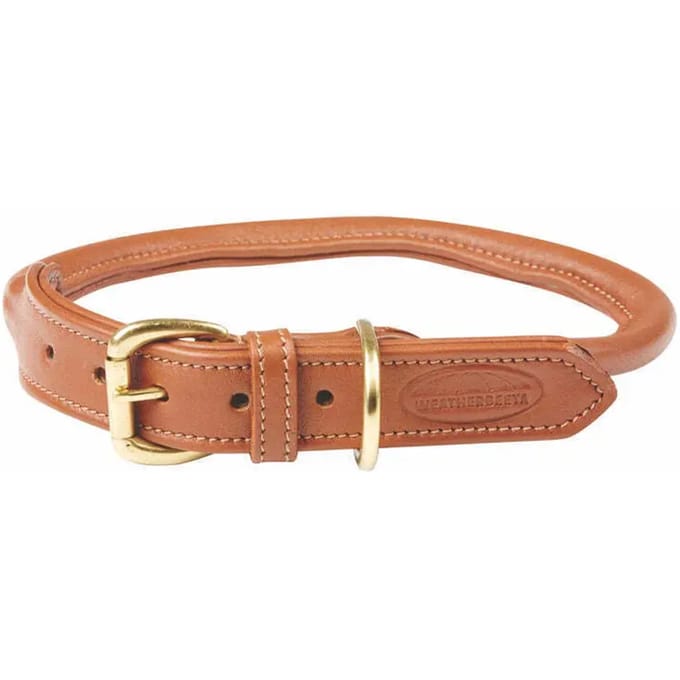 Opgerolde leren hondenhalsband Weatherbeeta
