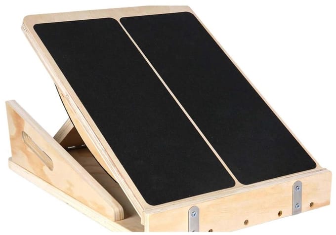 Balansbord - hout - verstelbare kuitstretcher - antislip