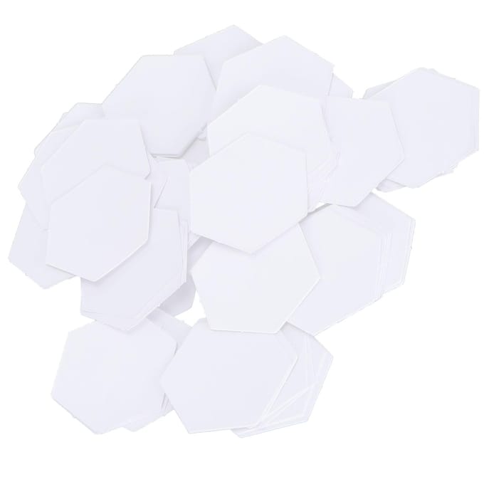 100 Stuks Patchwork Sjabloon Zeshoek Papier Modelbord Quilten Naaien Knutselen DIY Steekgereedschap(16mm Zeskant ) white