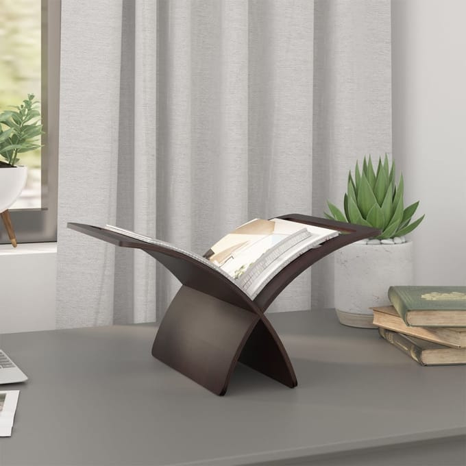 vidaXL - Tijdschriftenrek - vloermodel - hout - bruin