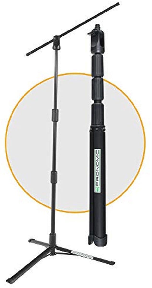 Professionele Opvouwbare Microfoonstandaard met Hoogteverstelling - Stalen Microfoonhouder met Snelsluitingen en 50 cm Arm
