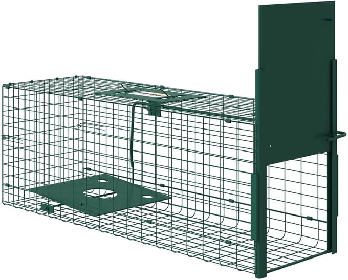 Outsunny Dierenval - Staal - 80x25x30cm - Donkergroen