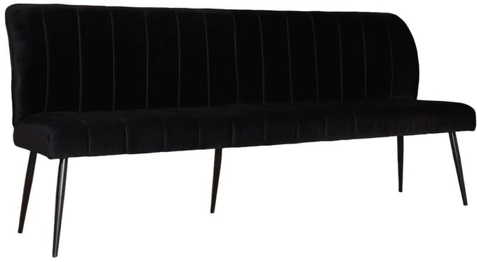 Eetkamerbank 200cm Sally velvet zwart eetbank