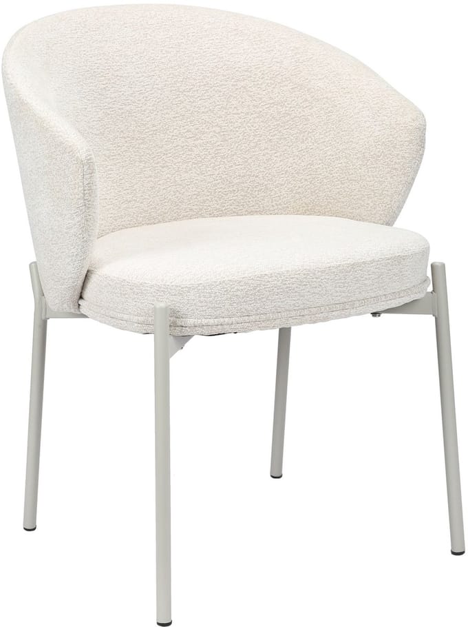Selsey Atisly – Gestoffeerde stoel met chenille, lichtbeige