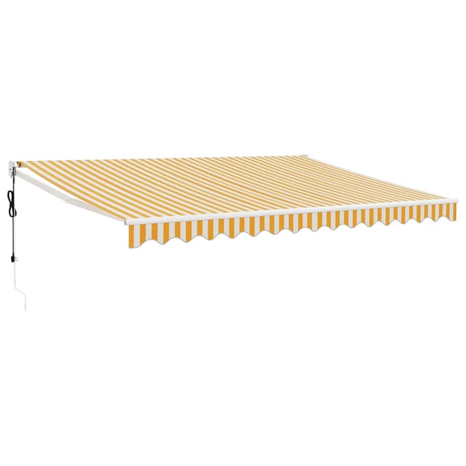 vidaXL - Uitschuifbare - luifel - Geel - met - Witte - Frame - 4 - × - 3 - m