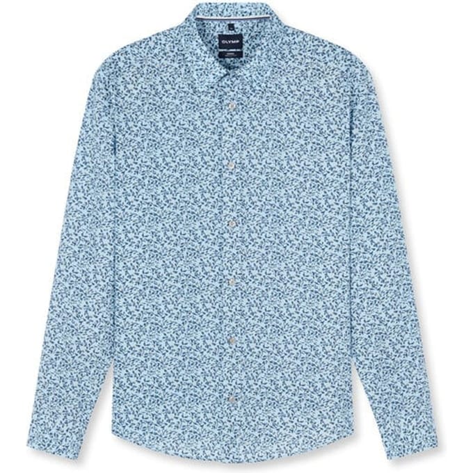 OLYMP Casual Overhemd, Regular Fit, Kent, Bleu