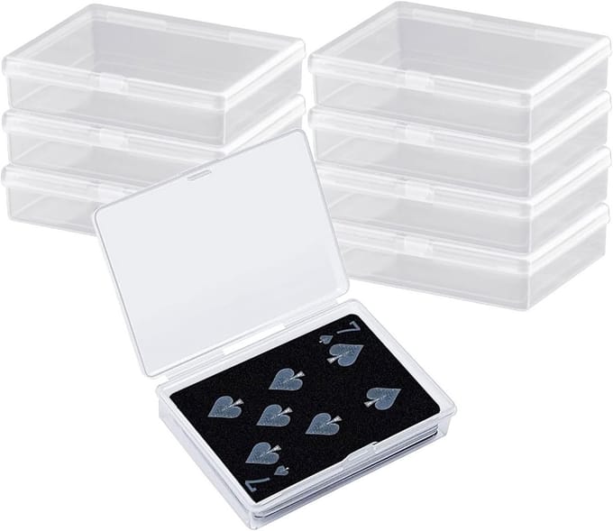 Set van 8 Speelkaarten Opbergdozen, Transparante Plastic Dozen voor Handelskaarten, Spellen en Knutselmaterialen