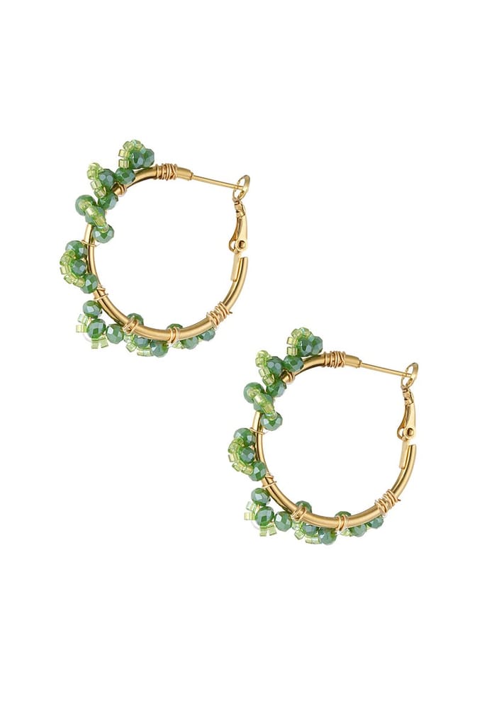 YW - Oorbel set "party" - Groen/Goud kleurig