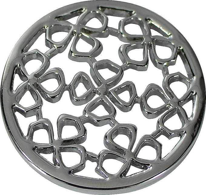 Quiges - Munthouder Munt 33mm Bloemen Verzilverd - EPR036