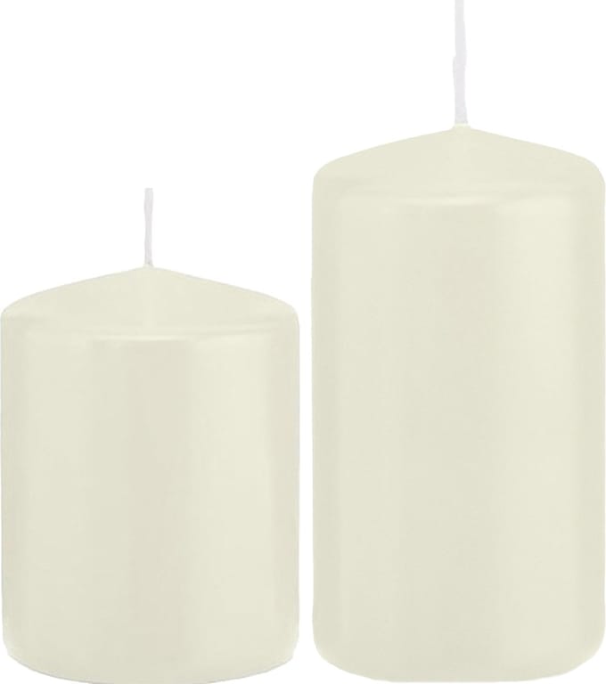 Trend Candles - Stompkaarsen set 6x stuks ivoor wit 8 en 12 cm