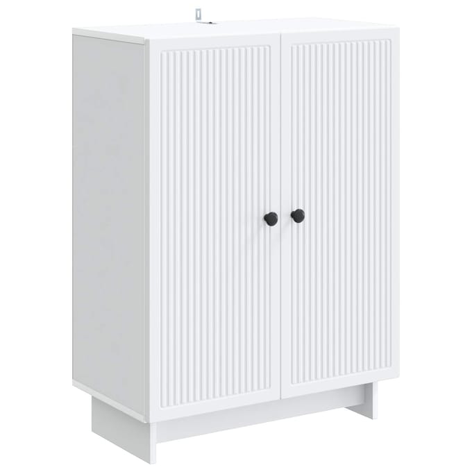 vidaXL - Dressoir - Wit - 66 - x - 34,5 - x - 90 - cm - Bewerkt - hout