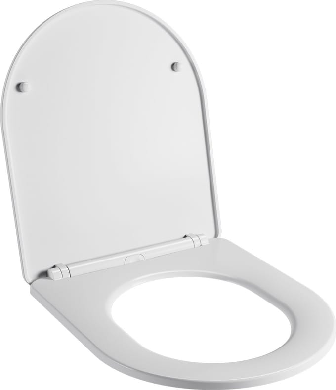 KUTAS WC-Bril - Korte D-Vorm - PP Thermoplast - Soft Close - Quick-Release - Belastbaar tot 175 kg - 425 x 360 mm - Wit