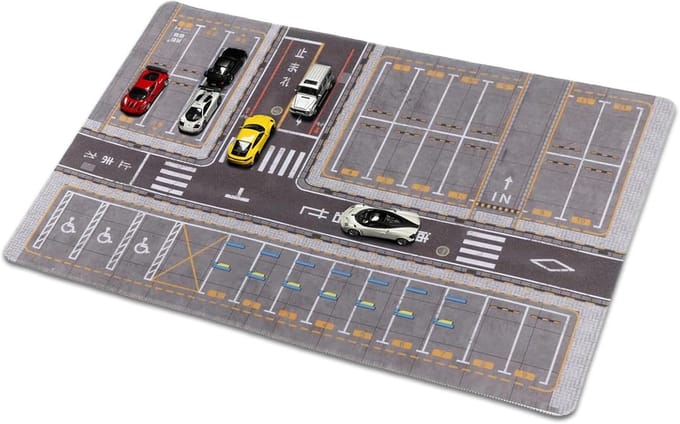 Bureauonderlegger - Bureaumat Antislip - Gaming Programmeren - Schaal 1-64 Parkeerplaats - 60x40 cm