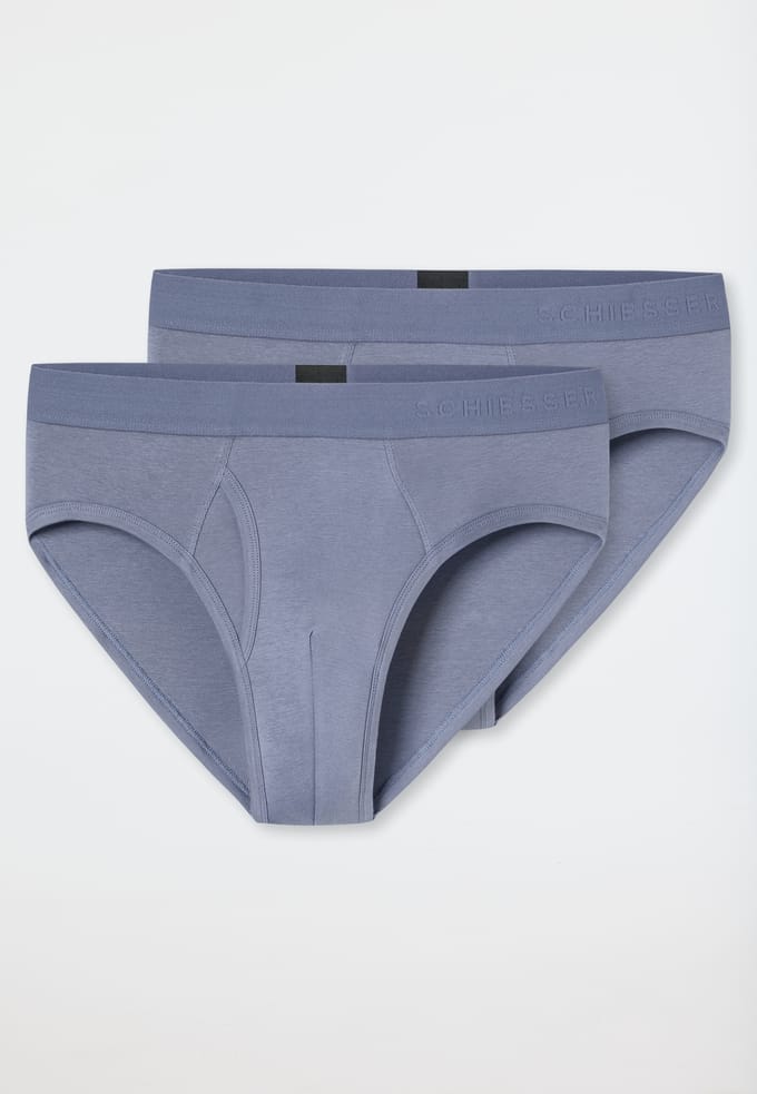 Schiesser 2PACK Rio-Slip - Rib Essentials Onderbroek - blauwgrijs