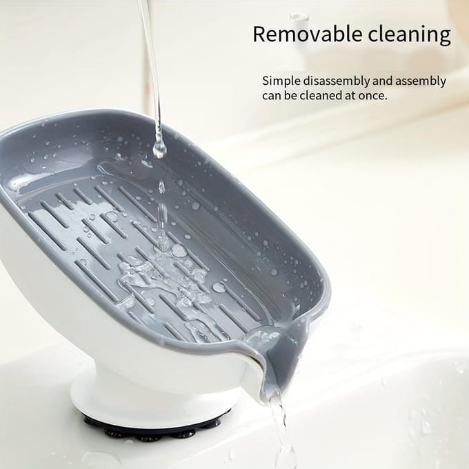 Porte-savon ovale élégant – Plastique durable, design auto-drainant, parfait pour une utilisation dans la salle de bain noir