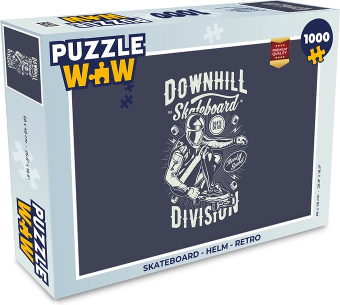 Puzzel Skateboard - Helm - Retro - Legpuzzel - Puzzel 1000 stukjes volwassenen