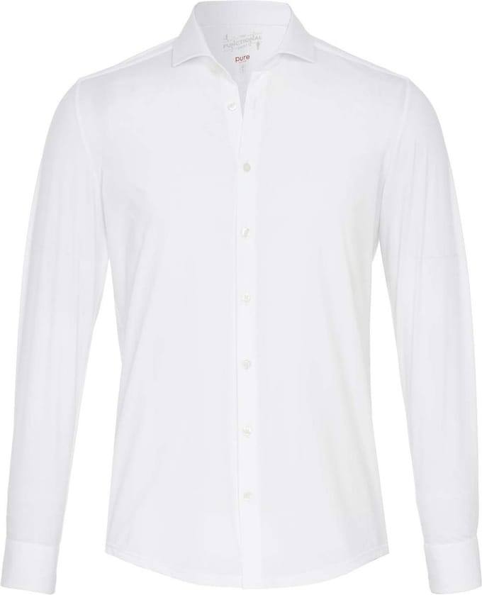 Pure H.Tico The Functional Shirt Wit - Maat 41 - Heren - Overhemden Formeel