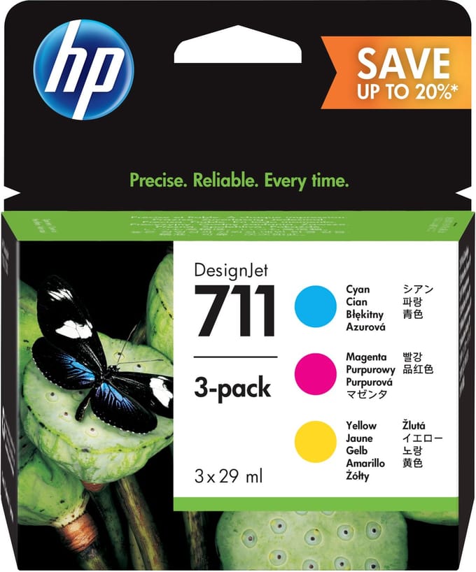 HP 711 28ml Inkt Cartridge CMY 3-Pack