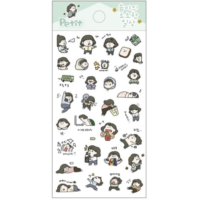 Petit Fancy Diary Stickers 2 (elk 10ea) - 16 opties (Koreaanse woorden/gezichtsuitdrukking/decoratie/DIY Scrapbooking) 17. DA5569 10ea