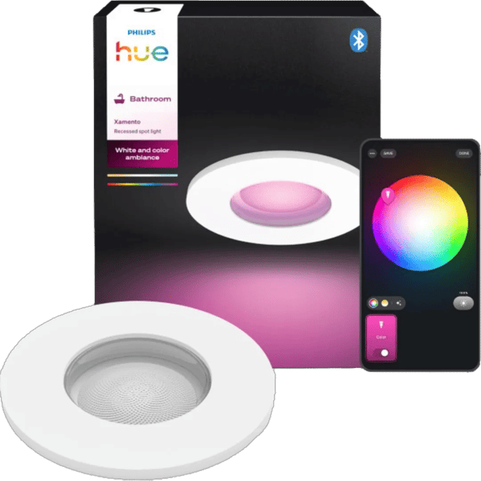 Philips Hue Xamento badkamerinbouwspot - wit en gekleurd licht - 1-pack - wit