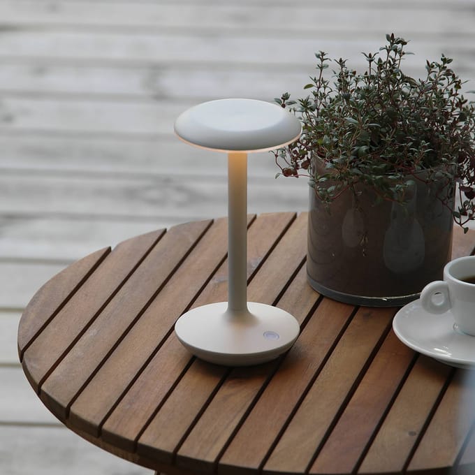 Markslöjd LED tafellamp Petit, greige, aluminium, IP44