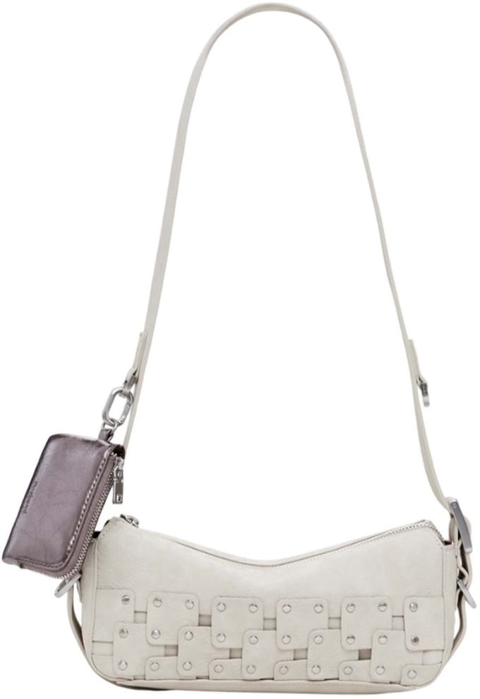 Desigual schoudertas New Patch 1 Crossbody Bag Piedra beige