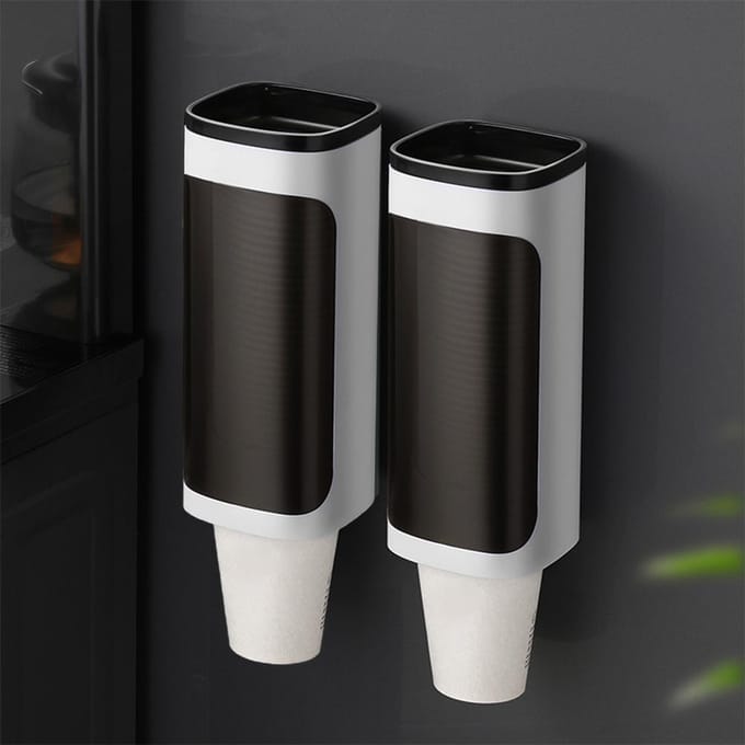 Distributeur de Gobelets Porte-Gobelets Mural Distributeur de Gobelets pour Maison Bureau black