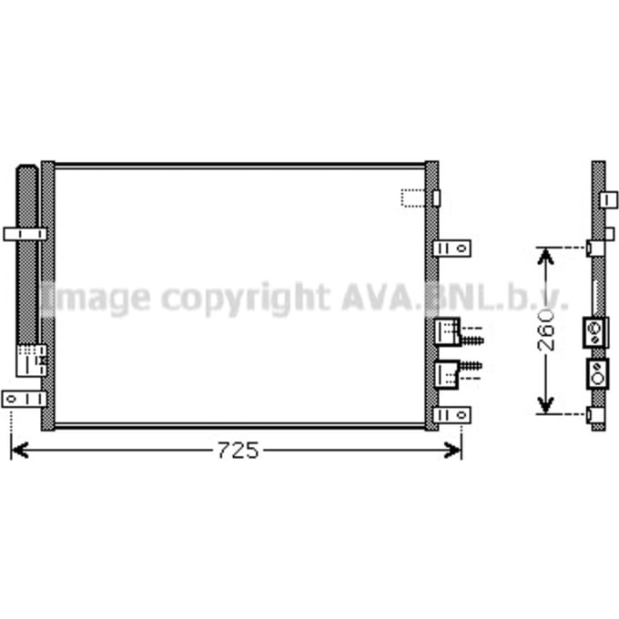 Condensator, airconditioning AVA COOLING ALA5097D AVA