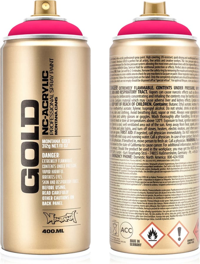 Montana GOLD Fluor Verf ROZE spuitbus 400ml