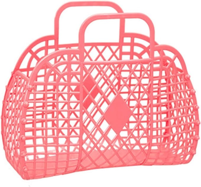 Draagbare Opvouwbare Opbergmand van Plastic voor Strand, Thuis, Speelgoed en Kleding - Rood