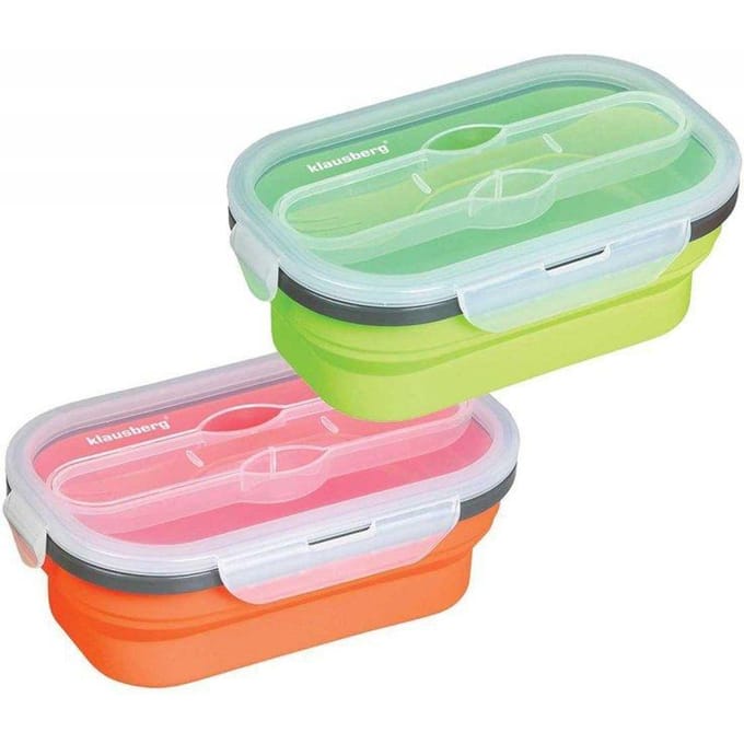 Klausberg - Lunchbox - Schuifbaar - Siliconen - Inclusief Bestek