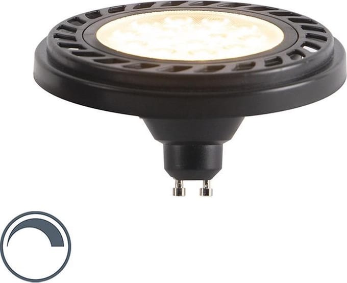 LUEDD GU10 dimbare LED AR111 zwart 8W 600 lm 2700K