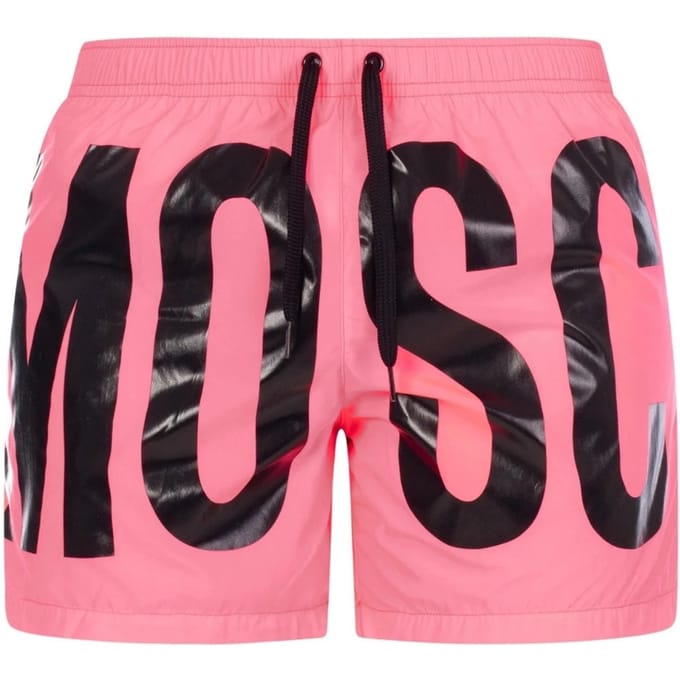 Moschino merkprint logo roze korte zwemshort