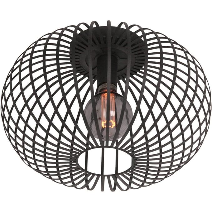 Freelight Aglio plafondlamp, Ø 33 cm, zwart, metaal