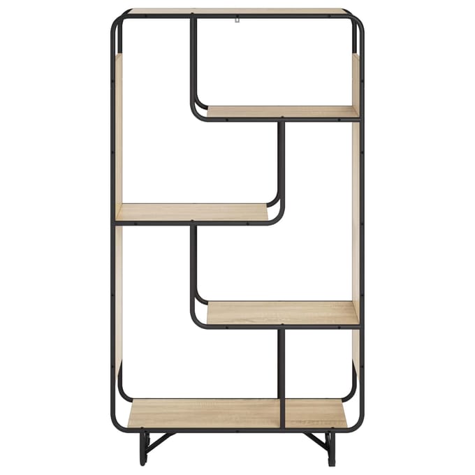 vidaXL - Highboard - Sonoma - Eiken - 80 - x - 37.5 - x - 144 - cm - Bewerkt - hout