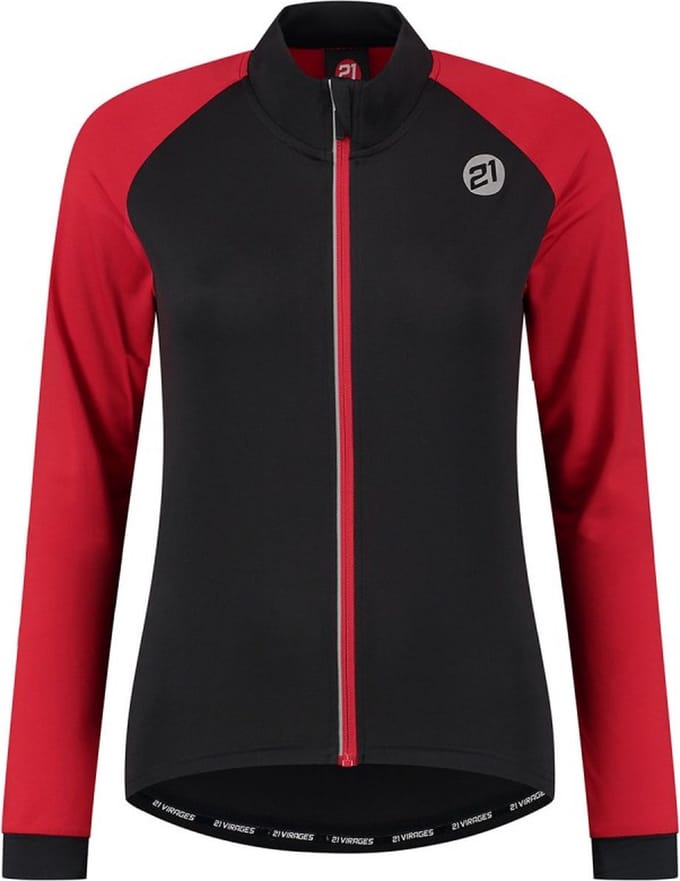 21Virages Palermo fietsshirt lange mouwen Zwart Rood-M