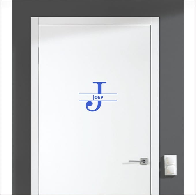 Deursticker Met Naam -  Joep - Blauw