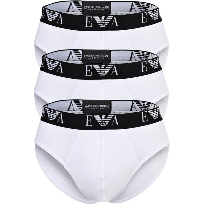 Armani slips EA logo band 3-pack wit