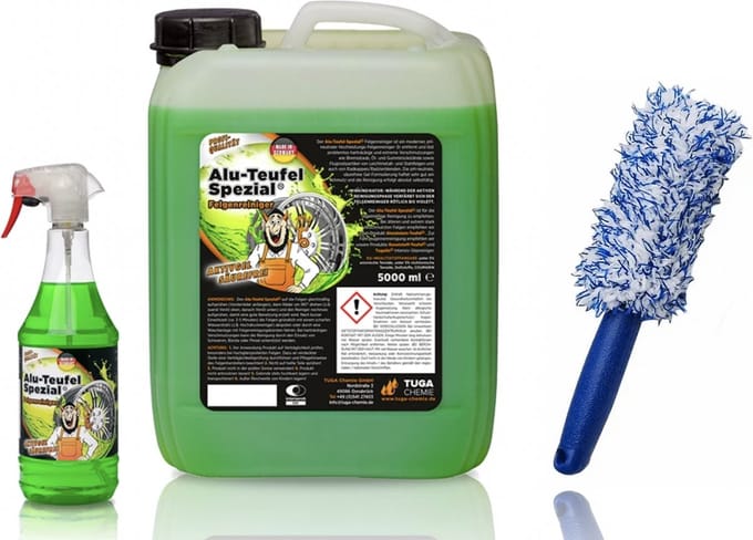 Alu-Duivel Speciaal® Velgenreiniger 5+1 Liter + Velgenborstel - pluche