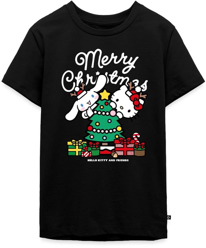 Hello Kitty En Cinnamoroll Kerstontwerp Premium T-Shirt Tiener