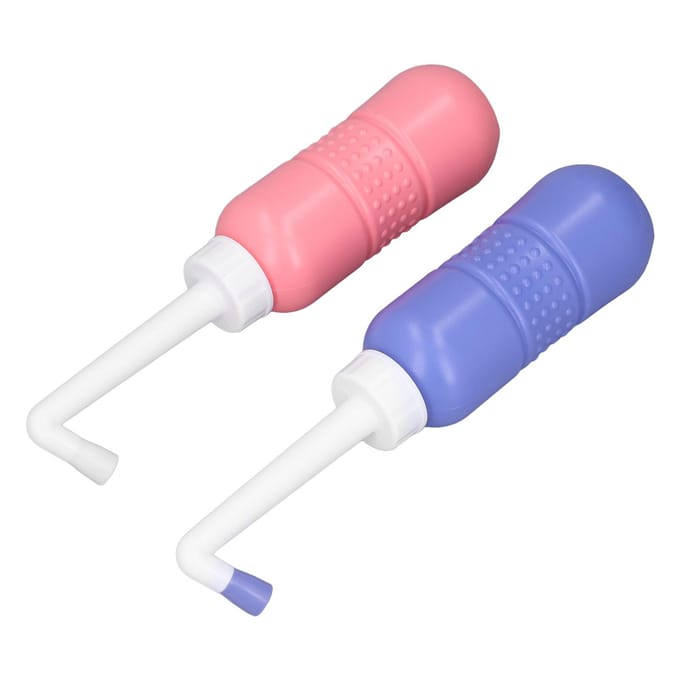 2 Stuks Draagbaar Handheld Bidet 450ML Sterk Elastisch Lichtgewicht Grote Volume Waterfles Sproeier pink