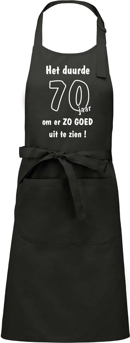 Mijncadeautje - Keukenschort - BBQ schort - Het duurde 70 jaar - chique grijs