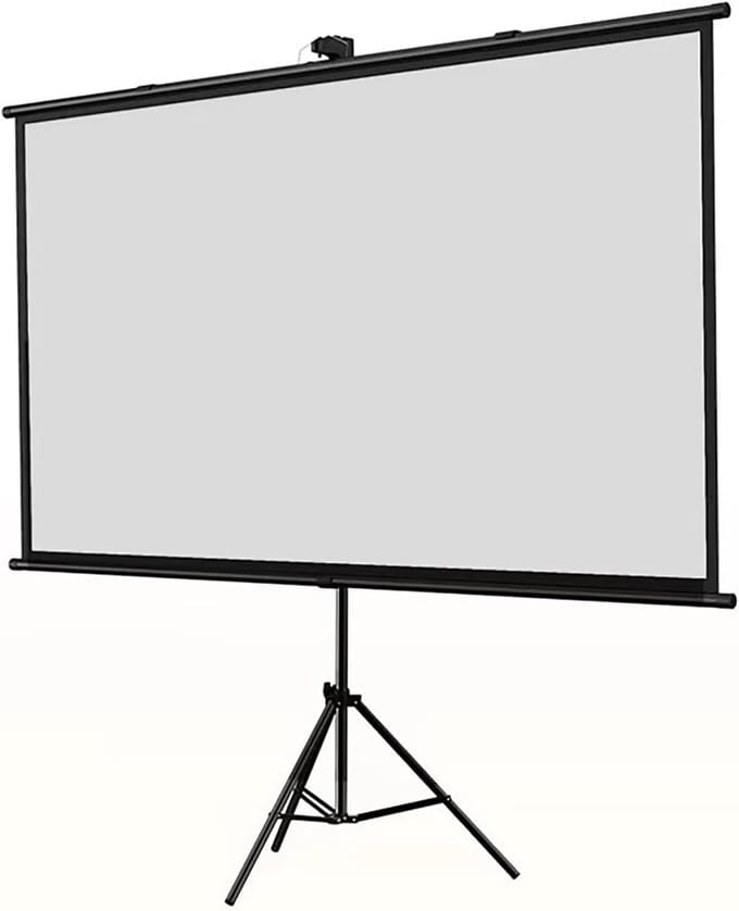 Projectiescherm Statief - Draagbaar Scherm - Thuisbioscoop Creëren - In Hoogte Verstelbaar - 60 inch 16:9 - Zwart