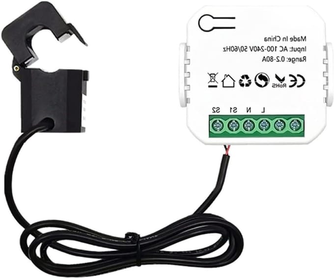 Energieverbruiksmeter - Stroommonitor KWh - Energie Verbruik - WiFi Connectiviteit - 80A - Wit
