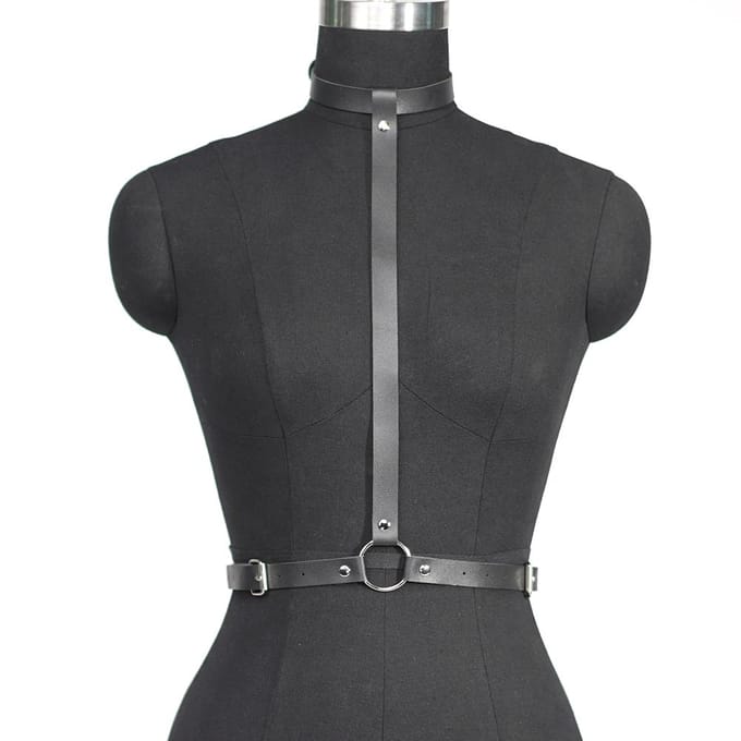 Dames Mode Riem Straatstijl Leer Harness Taille Riem Corset Decoratieve Punk Lederen Tailleband Gotische Kleding Accessoires Adjustable gray
