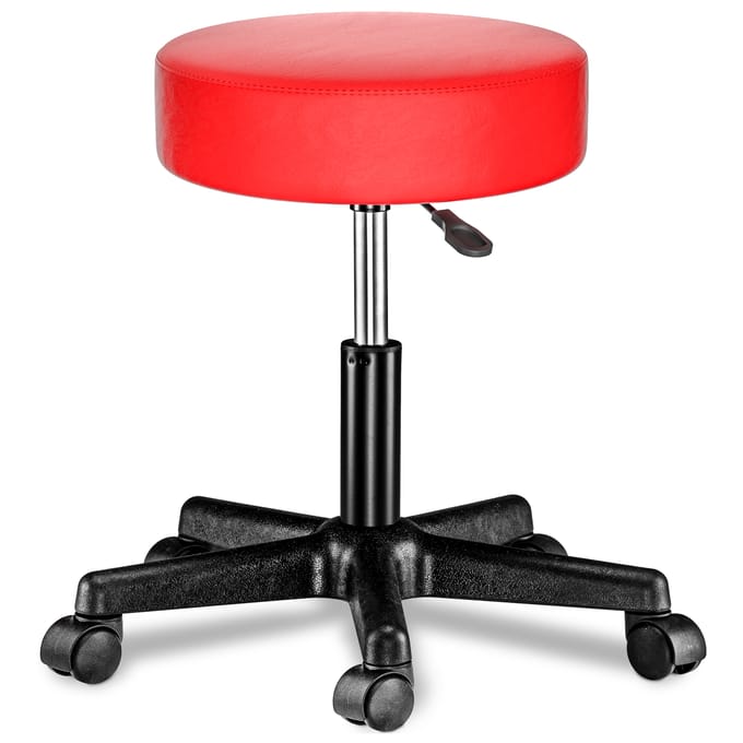 Casaria Verstelbare Draaikruk - 46/60cm Zithoogte – 1 Stuks Rood